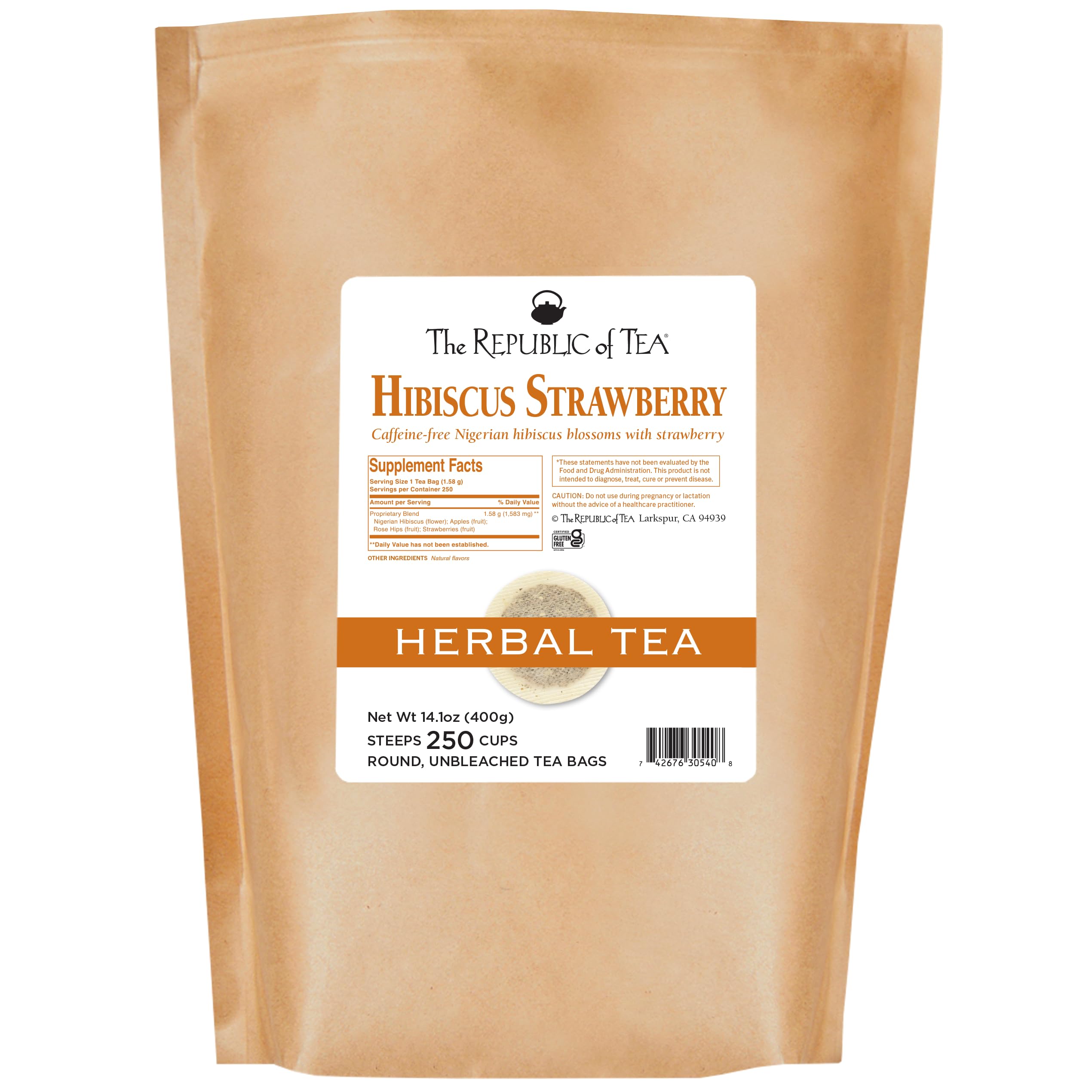 Amazon.com: The Republic of Tea Hibiscus Strawberry Tea, 250 Tea